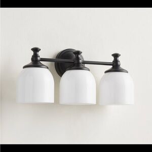 Elegant Black and White Triple Light Fixture